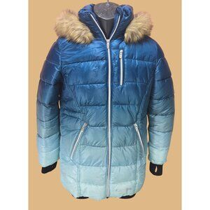 Boulder Gear Womens Ombre Blue Puffer Parka Jacket Large